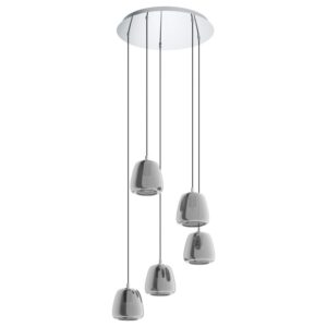 Lustra EGLO ALBARINO 39668 - E27 5X40W D555mm - Sticla aburita - Crom