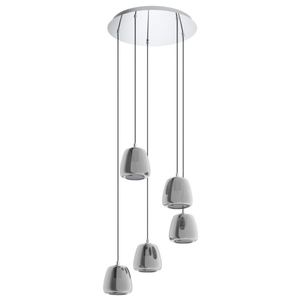 Lustra EGLO ALBARINO 39668 - E27 5X40W D555mm - Sticla aburita - Crom