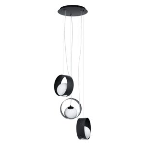 Lustra EGLO CAMARGO 98441 - E14 3X40W D350mm - Sticla opal mat - Negru