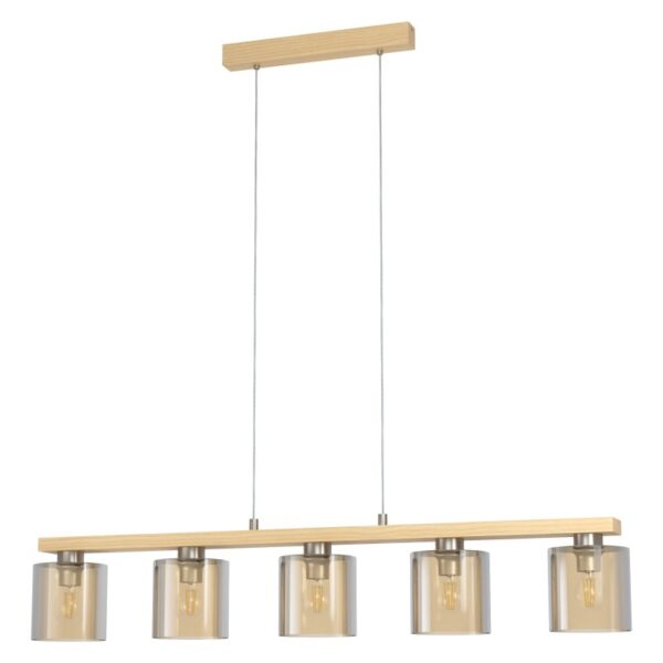 Lustra EGLO CASTRALVO 98592 - E27 5X28W - Lemn - Chihlimbar
