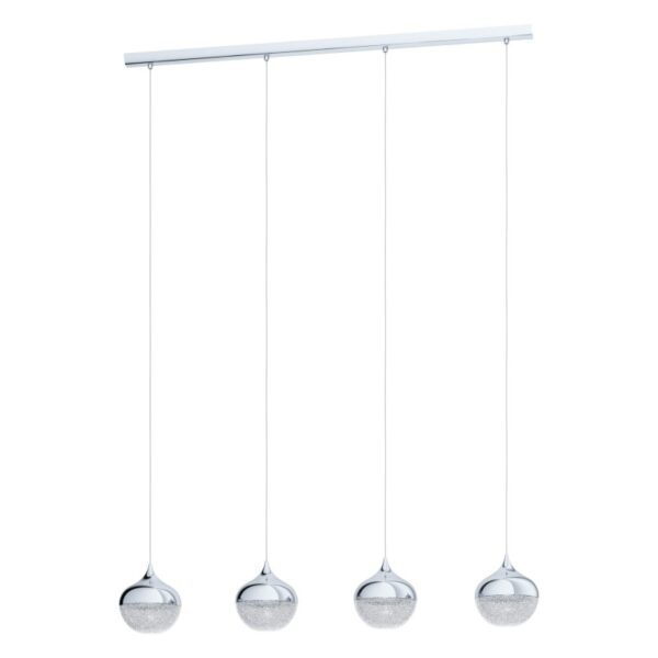 Lustra EGLO MIOGLIA 1 98628 - E14 4X25W - Otel - Transparent - Alb Granulat