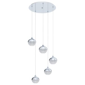 Lustra EGLO MIOGLIA 1 98629 - E14 5X25W D540mm - Otel - Alb Granulat - Transparent