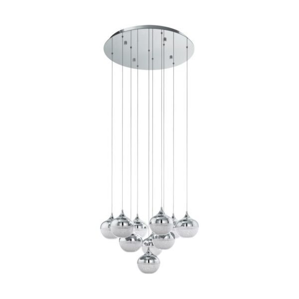 Lustra EGLO MIOGLIA 39527 - LED 10X3.15W 4500lm 3000K D580mm - Otel - Alb Granulat - Transparent