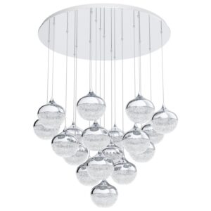 Lustra EGLO MIOGLIA 39528 - LED 18X3.15W 8100lm 3000K D810mm - Otel - Alb Granulat - Transparent