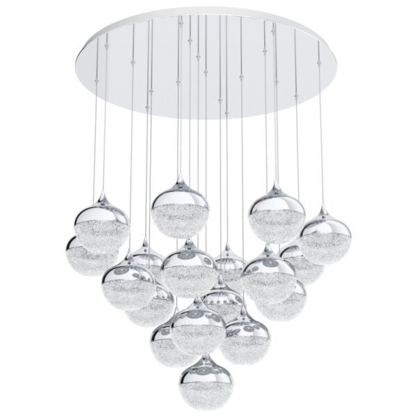 Lustra EGLO MIOGLIA 39528 - LED 18X3.15W 8100lm 3000K D810mm - Otel - Alb Granulat - Transparent