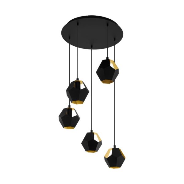 Lustra EGLO RASIGURES 39635 - E27 5X28W D570mm - Otel - Auriu - Negru