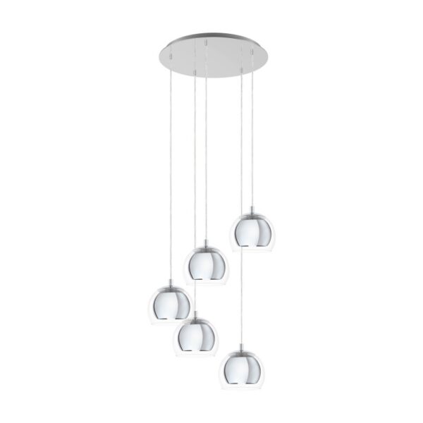 Lustra EGLO ROCAMAR 1 98596 - E27 5X28W D585mm - Sticla - Crom