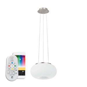 Lustra inteligenta EGLO OPTICA-C 98371 - LED RGB 22W 2900lm 2700-6500K D375mm - Sticla opal mat - Nichel Mat