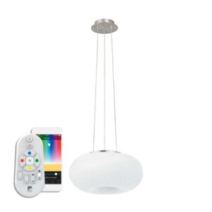Lustra inteligenta EGLO OPTICA-C 98372 - LED RGB 24.8W 3450lm 2700-6500K D445mm - Sticla opal mat - Nichel Mat