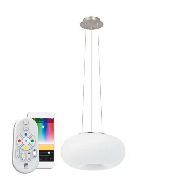 Lustra inteligenta EGLO OPTICA-C 98372 - LED RGB 24.8W 3450lm 2700-6500K D445mm - Sticla opal mat - Nichel Mat
