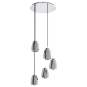 Lustra EGLO ALOBRASE 98617 - E27 5X40W D540mm - Sticla aburita - Crom