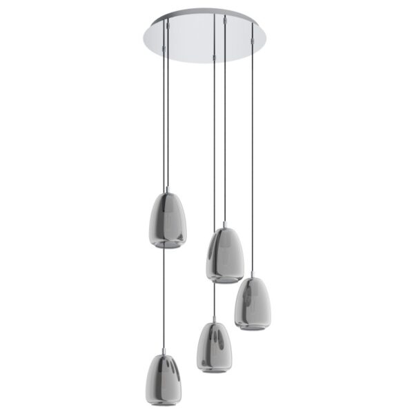 Lustra EGLO ALOBRASE 98617 - E27 5X40W D540mm - Sticla aburita - Crom
