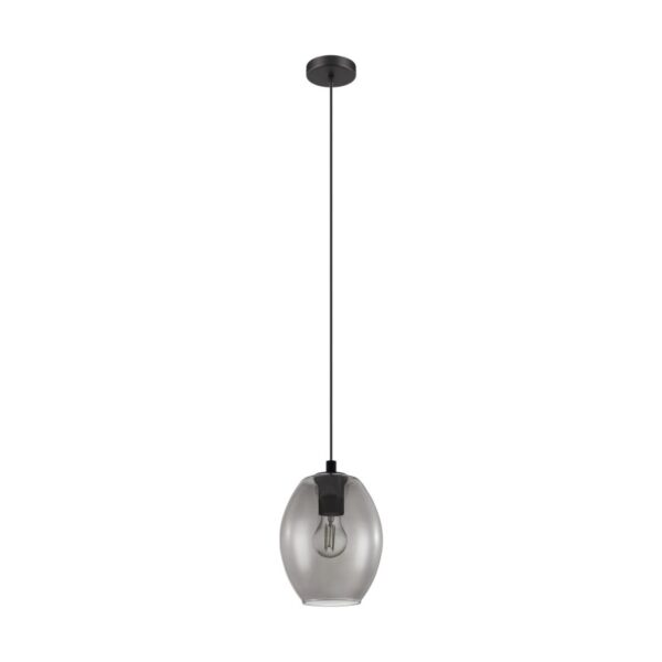 Pendul EGLO CADAQUES 98582 - E27 1X40W D180mm - Negru Transparent