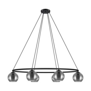 Lustra EGLO DAGUELLA 39578 - E14 6X25W - Sticla aburita - Negru