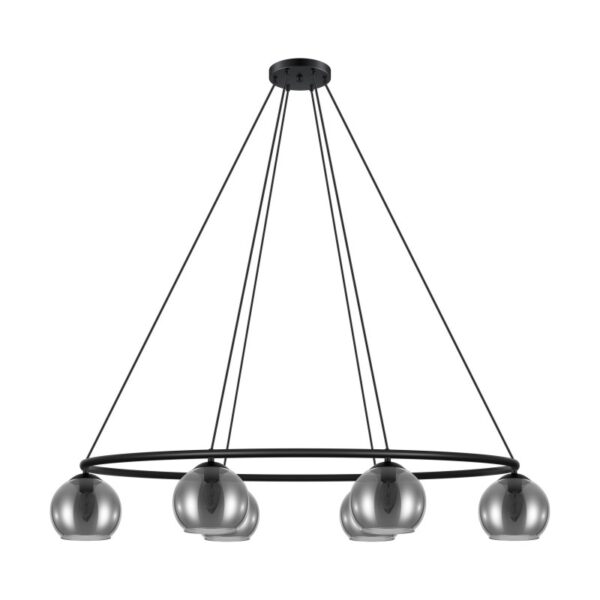 Lustra EGLO DAGUELLA 39578 - E14 6X25W - Sticla aburita - Negru