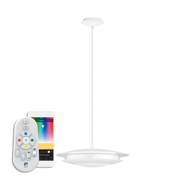 Pendul inteligent EGLO MONEVA-C 98041 - LED RGB 18W 2300lm 2700-6500K D405mm - Alb