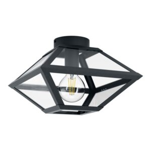 Plafoniera EGLO CASEFABRE 98355 - E27 1X60W - Sticla - Negru