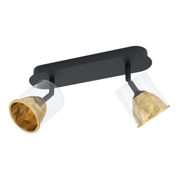 Plafoniera EGLO MELITO 39574 - LED 2X5.4W 1020lm 3000K - Sticla - Auriu - Negru