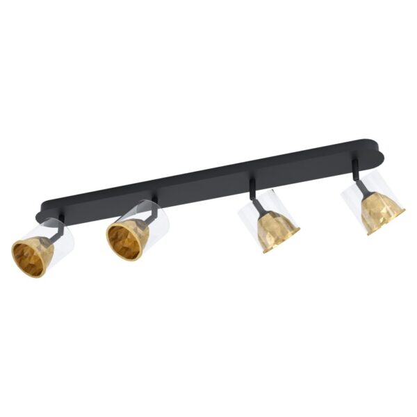 Plafoniera EGLO MELITO 39576 - LED 4X5.4W 2040lm 3000K - Sticla - Auriu - Negru