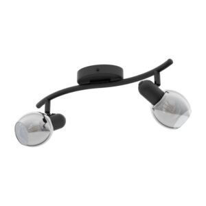 Plafoniera EGLO POLLICA 98625 - E14 2X28W - Sticla aburita - Negru