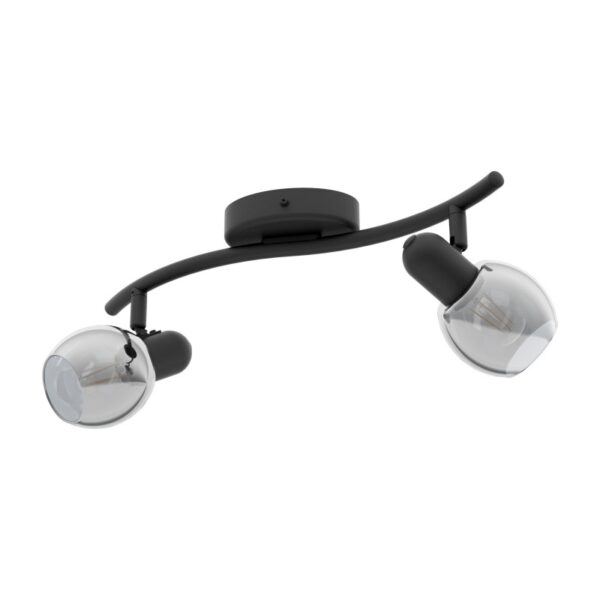 Plafoniera EGLO POLLICA 98625 - E14 2X28W - Sticla aburita - Negru