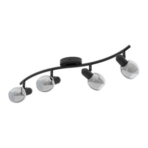 Plafoniera EGLO POLLICA 98626 - E14 4X28W - Sticla aburita - Negru