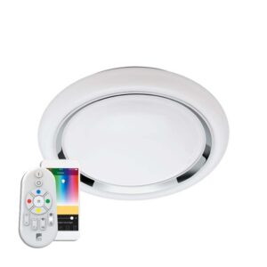 Plafoniera inteligenta EGLO CAPASSO-C 96686 - LED RGB 17W 2100lm 2700-6500K D340mm - Otel - Alb - Crom