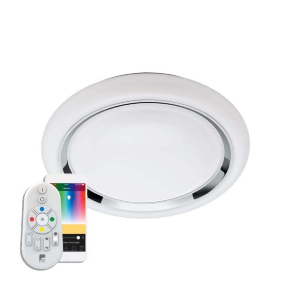 Plafoniera inteligenta EGLO CAPASSO-C 96686 - LED RGB 17W 2100lm 2700-6500K D340mm - Otel - Alb - Crom