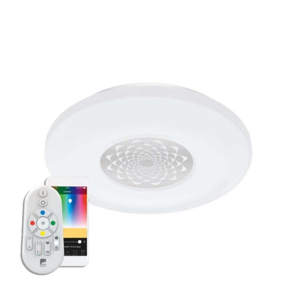 Plafoniera inteligenta EGLO CAPASSO-C 96821 - LED RGB 17W 2100lm 2700-6500K D340mm - Otel - Alb - Crom