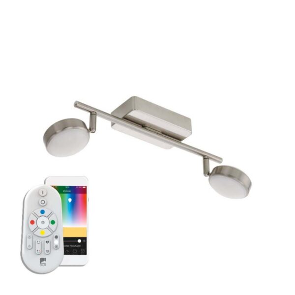 Plafoniera inteligenta EGLO CORROPOLI-C 97715 - LED RGB 2X5W 1200lm 2700-6500K - Plastic - Otel - Alb