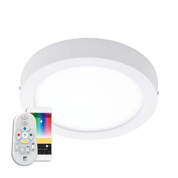 Plafoniera inteligenta EGLO FUEVA-C 96669 - LED RGB 15.6W 2000lm 2700-6500K D225mm - Metal turnat - Alb
