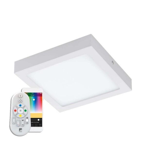 Plafoniera inteligenta EGLO FUEVA-C 96672 - LED RGB 15.6W 2000lm 2700-6500K - Metal turnat - Alb