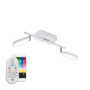 Plafoniera inteligenta EGLO PALOMBARE-C 97692 - LED RGB 2X5W 1200lm 2700-6500K - Plastic - Aluminiu - Otel - Alb