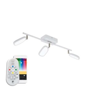 Plafoniera inteligenta EGLO PALOMBARE-C 97693 - LED RGB 3X5W 1800lm 2700-6500K - Plastic - Aluminiu - Otel - Alb