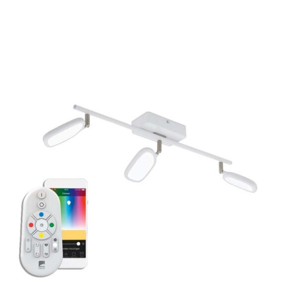 Plafoniera inteligenta EGLO PALOMBARE-C 97693 - LED RGB 3X5W 1800lm 2700-6500K - Plastic - Aluminiu - Otel - Alb