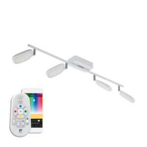 Plafoniera inteligenta EGLO PALOMBARE-C 97694 - LED RGB 4X5W 2400lm 2700-6500K - Plastic - Aluminiu - Otel - Alb