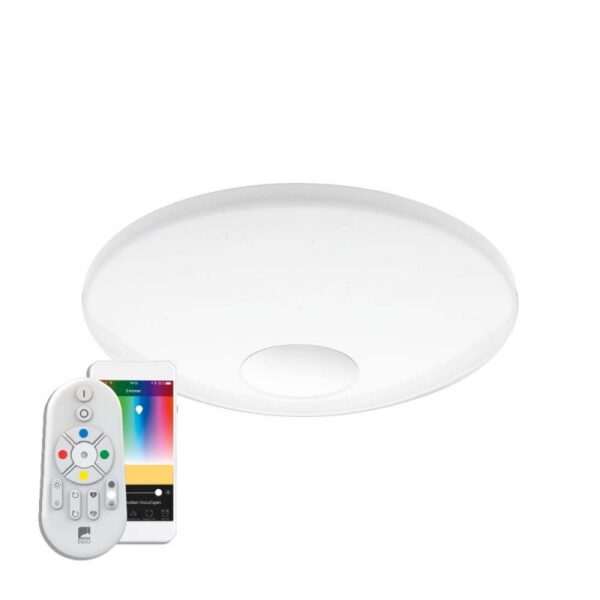 Plafoniera inteligenta EGLO VOLTAGO-C 96684 - LED RGB 17W 2100lm 2700-6500K D380mm - Efect de cristal - Alb