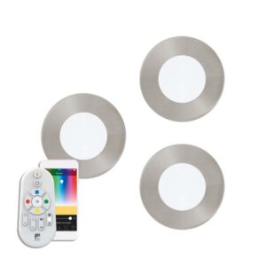 Set 3 spoturi incastrate inteligente EGLO FUEVA-C 32882 - LED RGB 3X3W 1080lm 2700-6500K D85mm