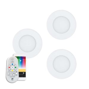 Set 3 spoturi inteligente incastrate EGLO FUEVA-C 32881 - LED RGB 3X3W 1080lm 2700-6500K D85mm