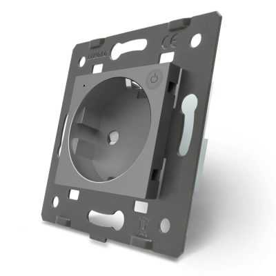 Priza inteligenta pentru perete Livolo ZigBee GRI fara rama VL-784000814