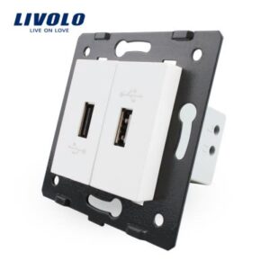 Priza Dubla USB Livolo Alb VL-C7-2USB-11
