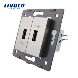 Priza Dubla USB Livolo Gri VL-C7-2USB-15