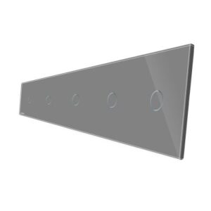 Panou 5 intrerupatoare simple cu touch Livolo din sticla Gri BB-C7-C1-C1-C1-C1-C1-15