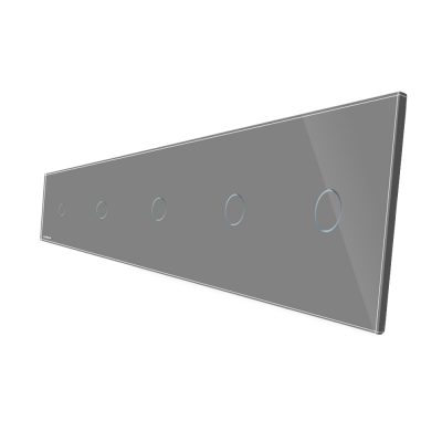 Panou 5 intrerupatoare simple cu touch Livolo din sticla Gri BB-C7-C1-C1-C1-C1-C1-15