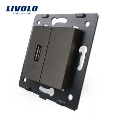 Priza USB Livolo Negru VL-C7-1USB-12