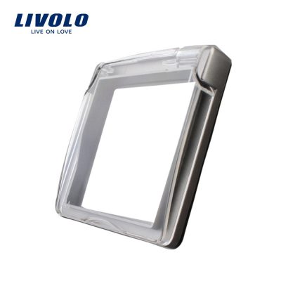 Capac de protectie rezistent la apa pentru prizele din sticla Livolo Gri BB-C7-1WF-15