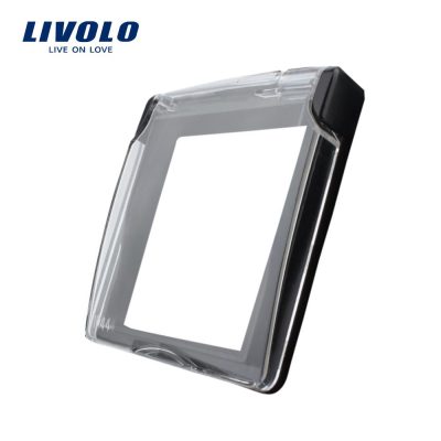 Capac de protectie rezistent la apa pentru prizele din sticla Livolo Negru BB-C7-1WF-12