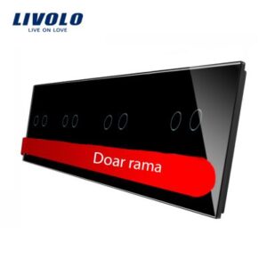 Panou intrerupator dublu plus dublu plus dublu plus dublu cu touch Livolo din sticla Negru BB-C7-C2-C2-C2-C2-12