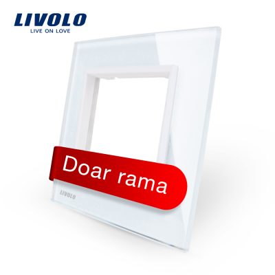 Rama priza simpla Livolo din sticla Alb BB-C7-SR-11