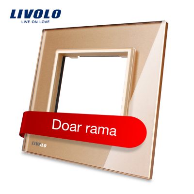 Rama priza simpla Livolo din sticla Auriu BB-C7-SR-13